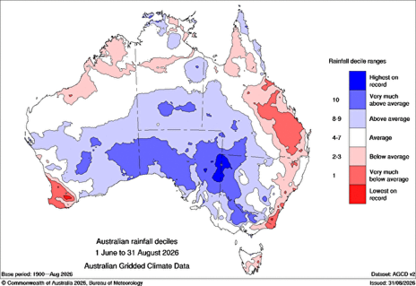 Aus rainfall map
