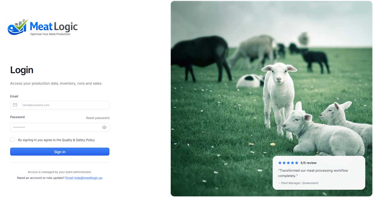 Meat Logic Landing Page