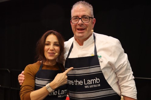 Hardcore Carnivore founder Jess Pryles with MLA’s Product & Business Development Manager and Corporate Chef, Sam Burke
