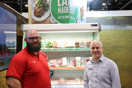 MLA’s Chief Marketing and Communications Officer, Nathan Low (right), with Coles Senior Category Manager of Lamb, Jarrad Farmer (left)