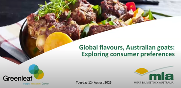 Webinar 1 - Global flavours, Australian goats