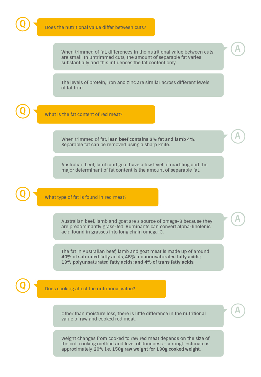nutritional values q and a